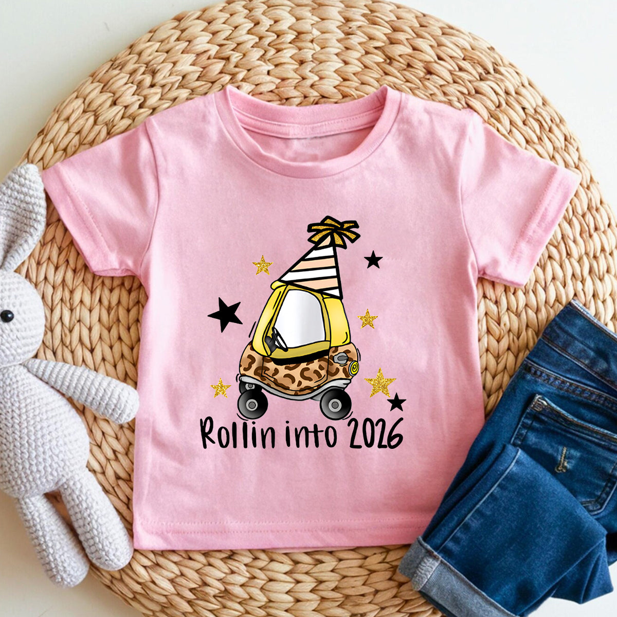 Rollin Into 2026 Christmas Cars And Stars Toddler T-shirts