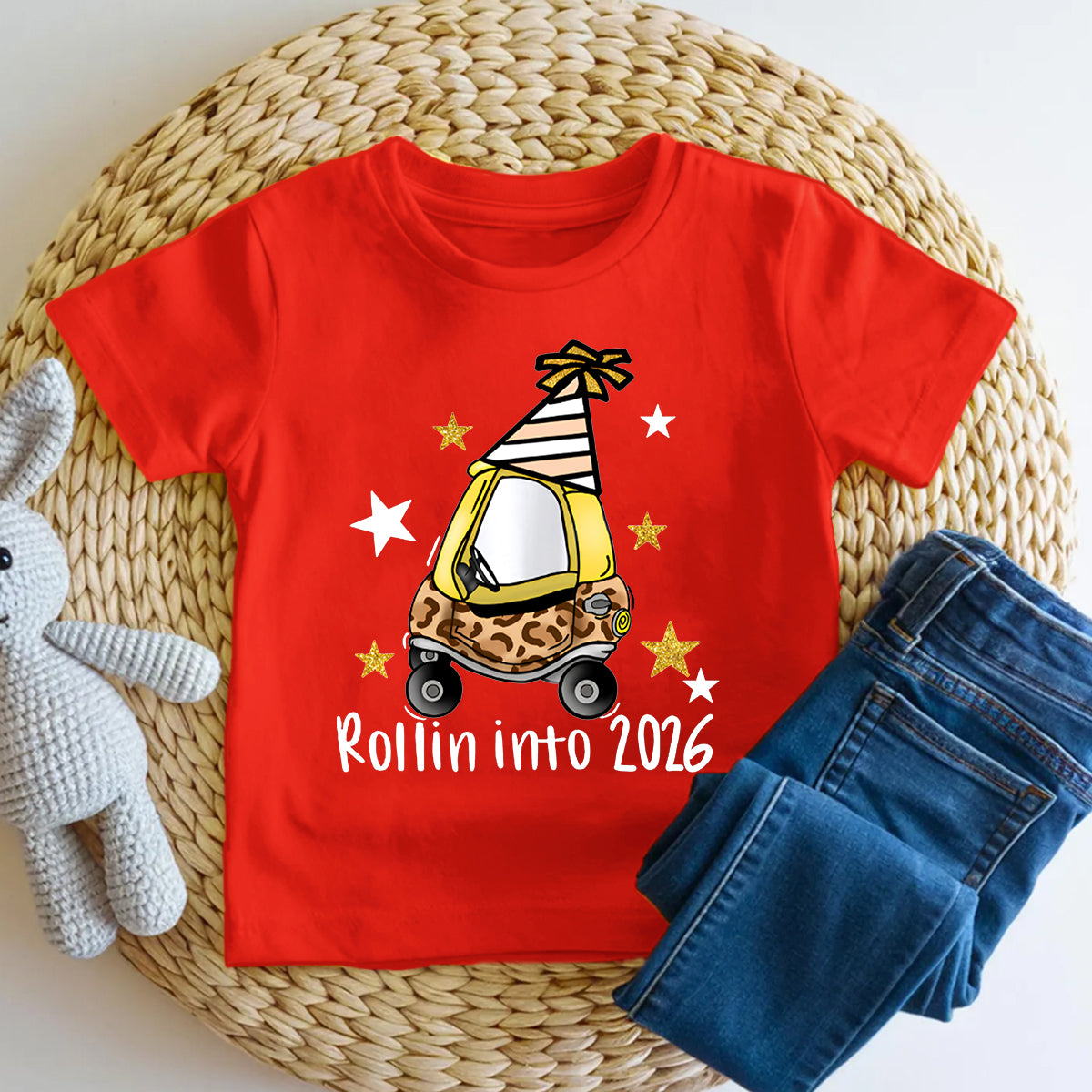Rollin Into 2026 Christmas Cars And Stars Toddler T-shirts
