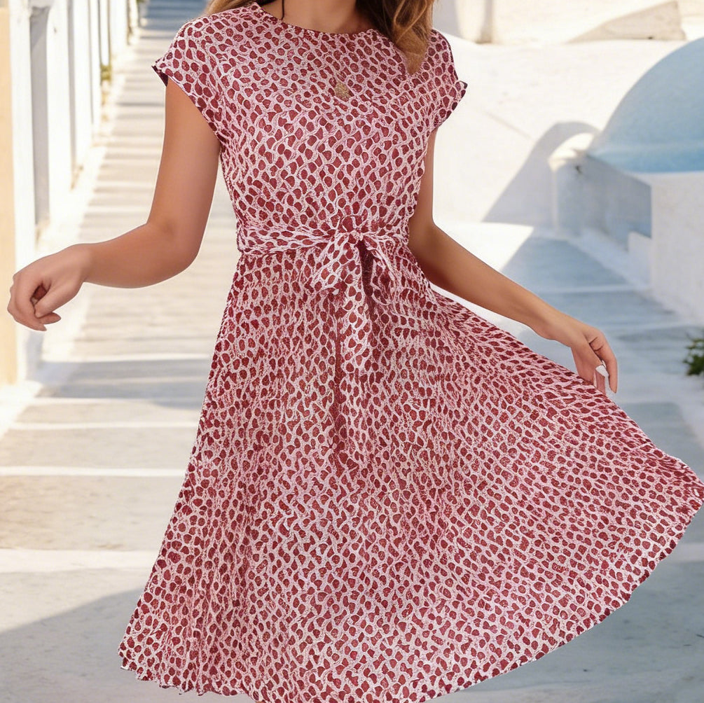 Printed Pleated Dress