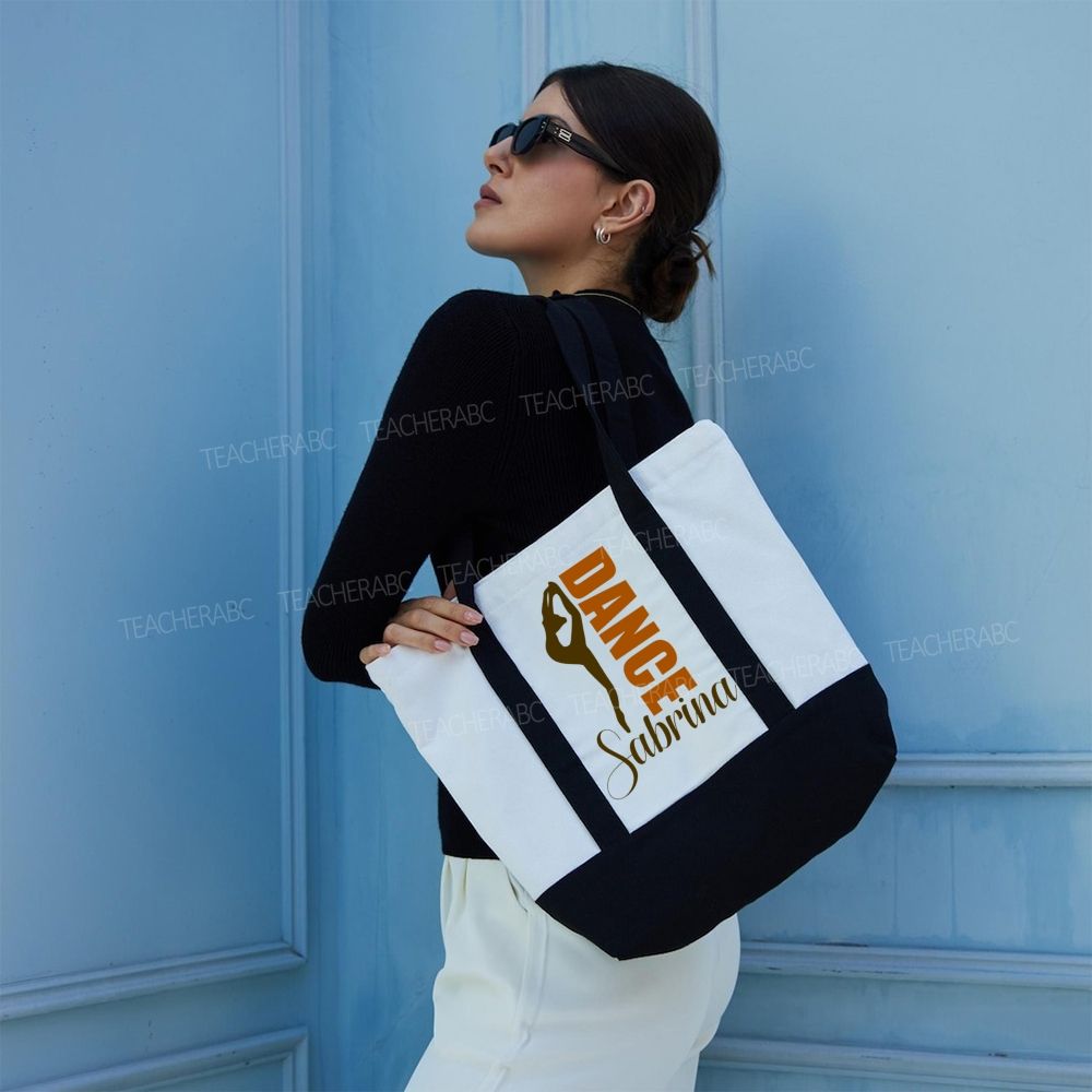 Personalized Name Dance Lover  Color-blocked Canvas Bag