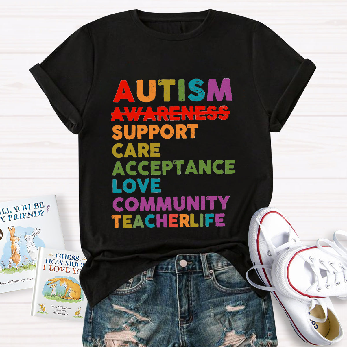 Autism Support Care Acceptance Love Community T-Shirt