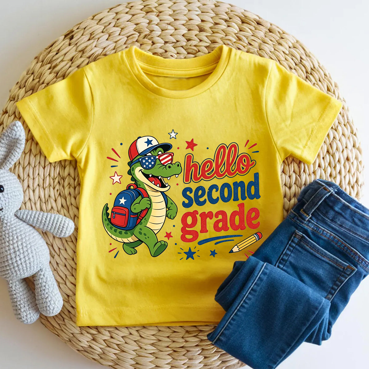 Personalized Grade Hello Second Grade Vibes Toddler T-shirts