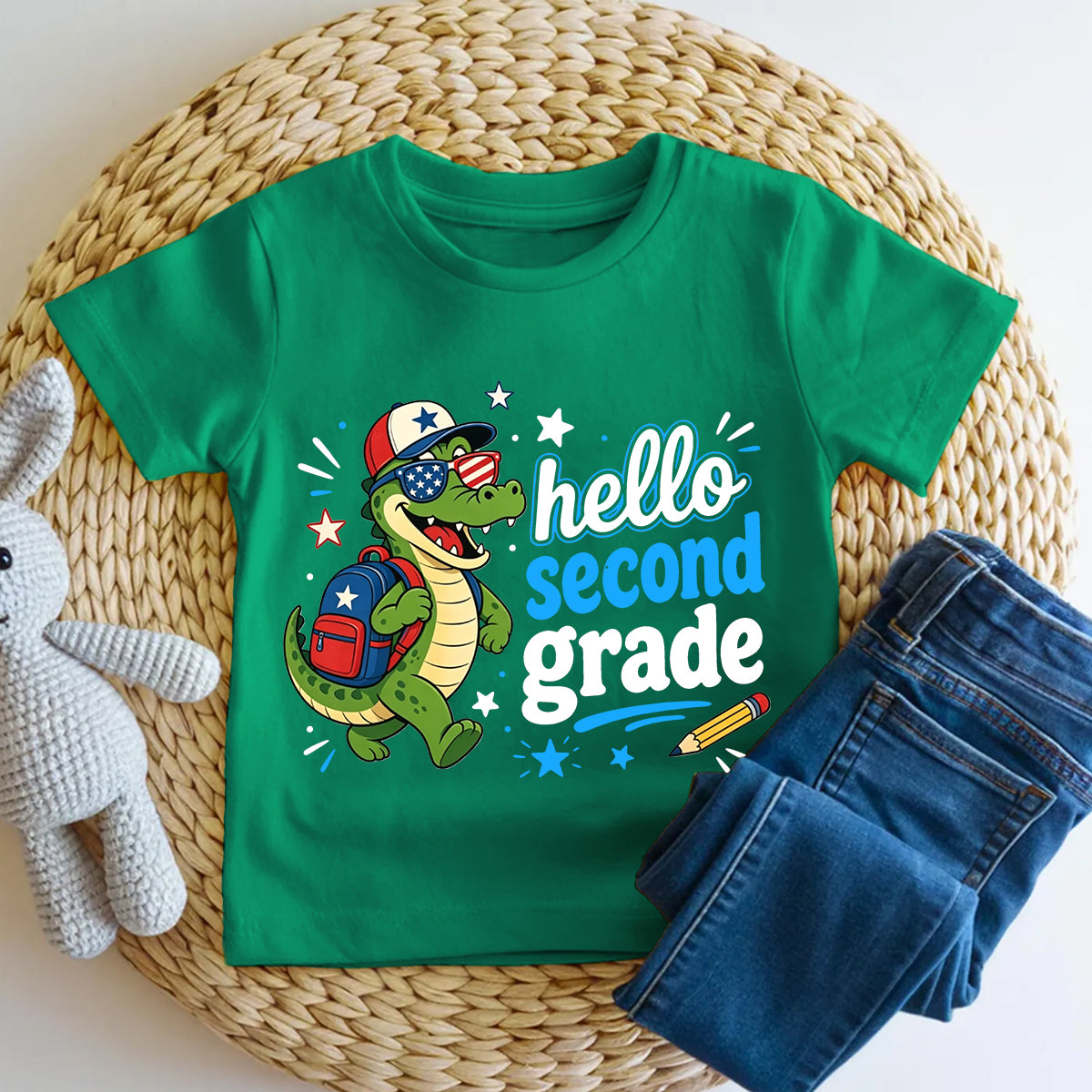 Personalized Grade Hello Second Grade Vibes Toddler T-shirts