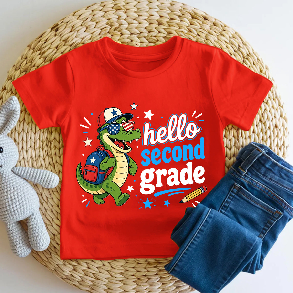 Personalized Grade Hello Second Grade Vibes Toddler T-shirts