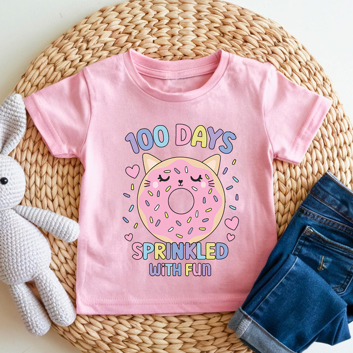 100 Sprinkled With Fun Donuts And Colorful Fonts Toddler T-shirts
