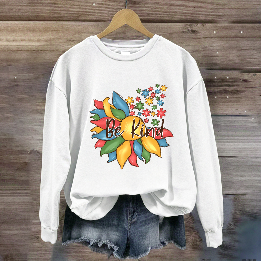 Be Kind Autism Floral Sweatshirt