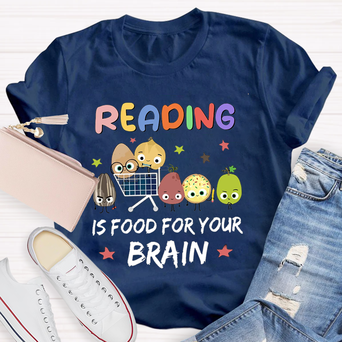 Reading Is Food For Your Brain Teacher T-Shirt