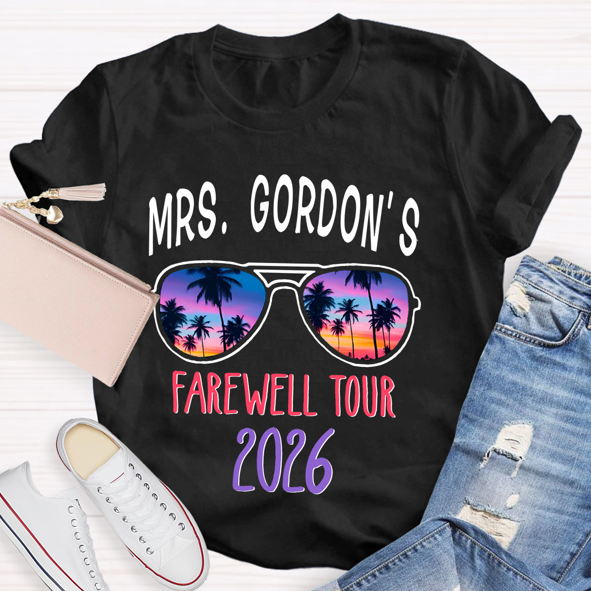 Personalized Name Farewell Tour Retirement Teacher T-Shirt