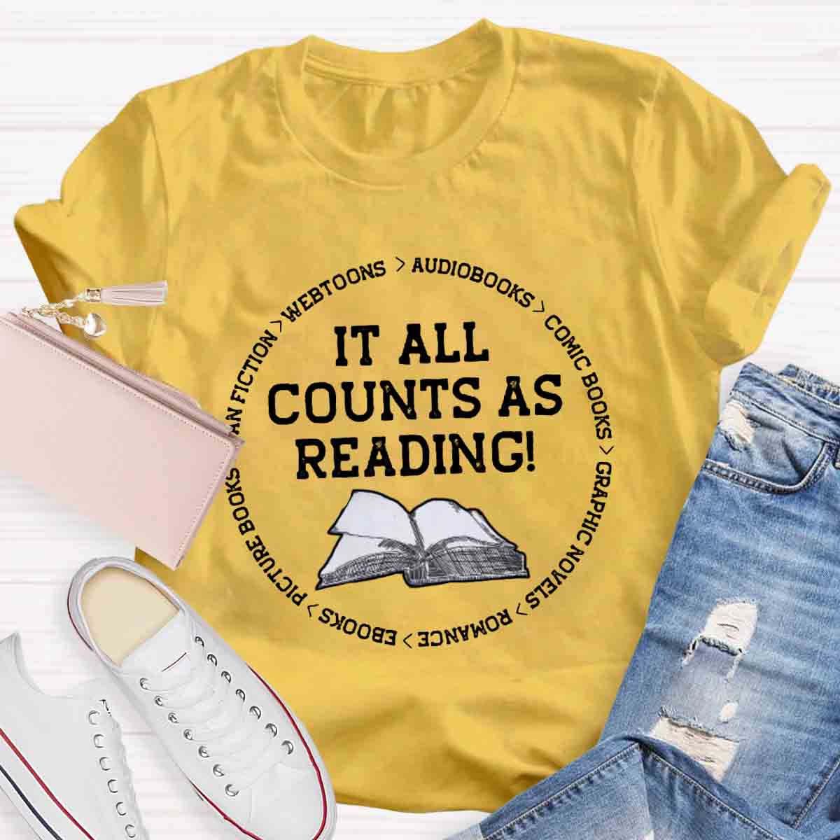 It All Counts As Reading Teacher T-Shirt