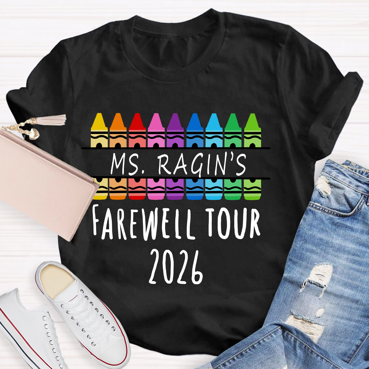 Personalized Name And Year Farewell Tour Teacher T-Shirt
