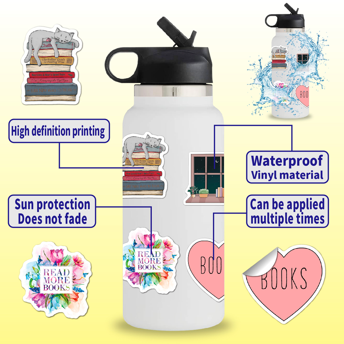 100 Reading Doodle Teacher Stickers