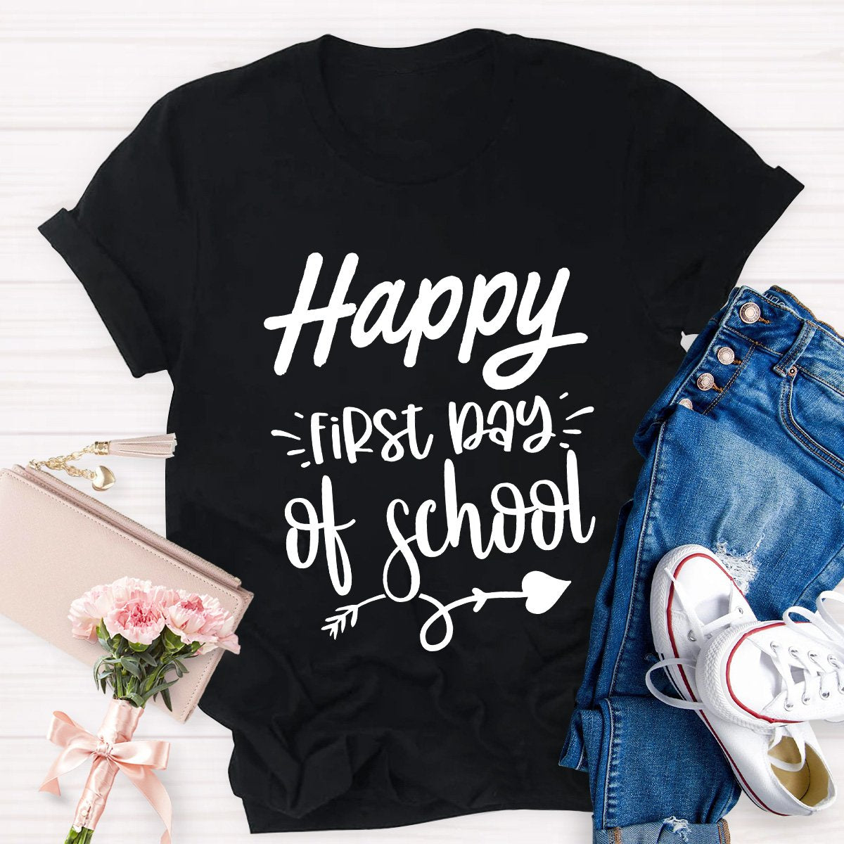 Happy First Day Of School Teacher Tee Shirt