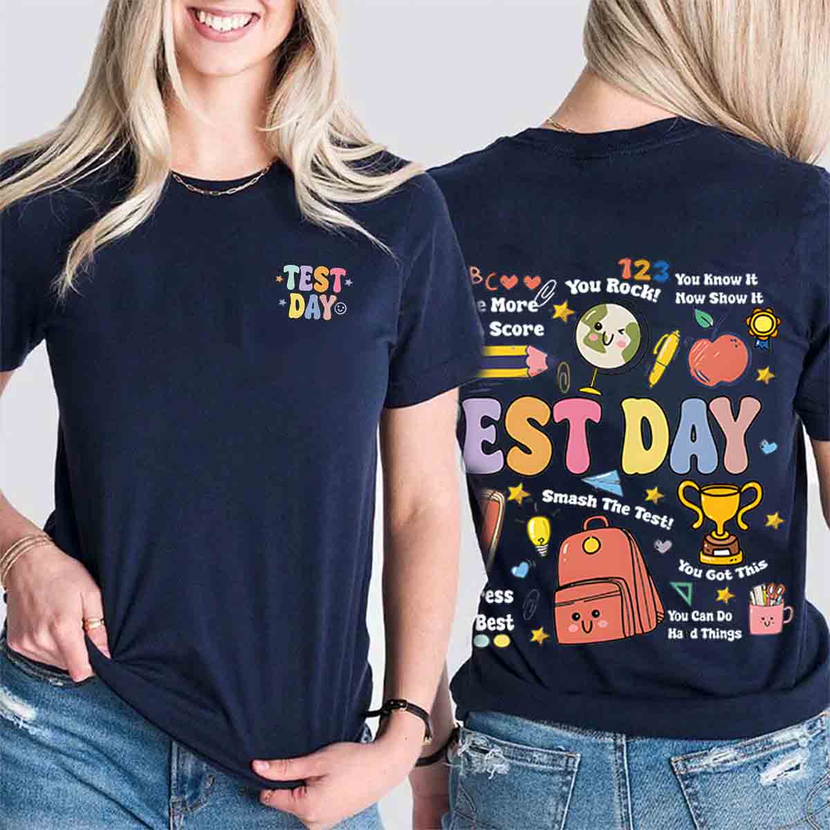 Rock The Test Day Double Printed T-shirt