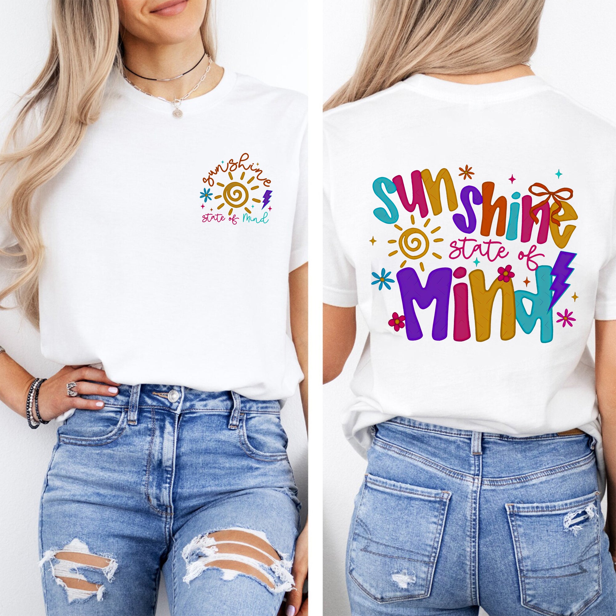 State Of Mind Sunshine Mind Double Printed T-shirt