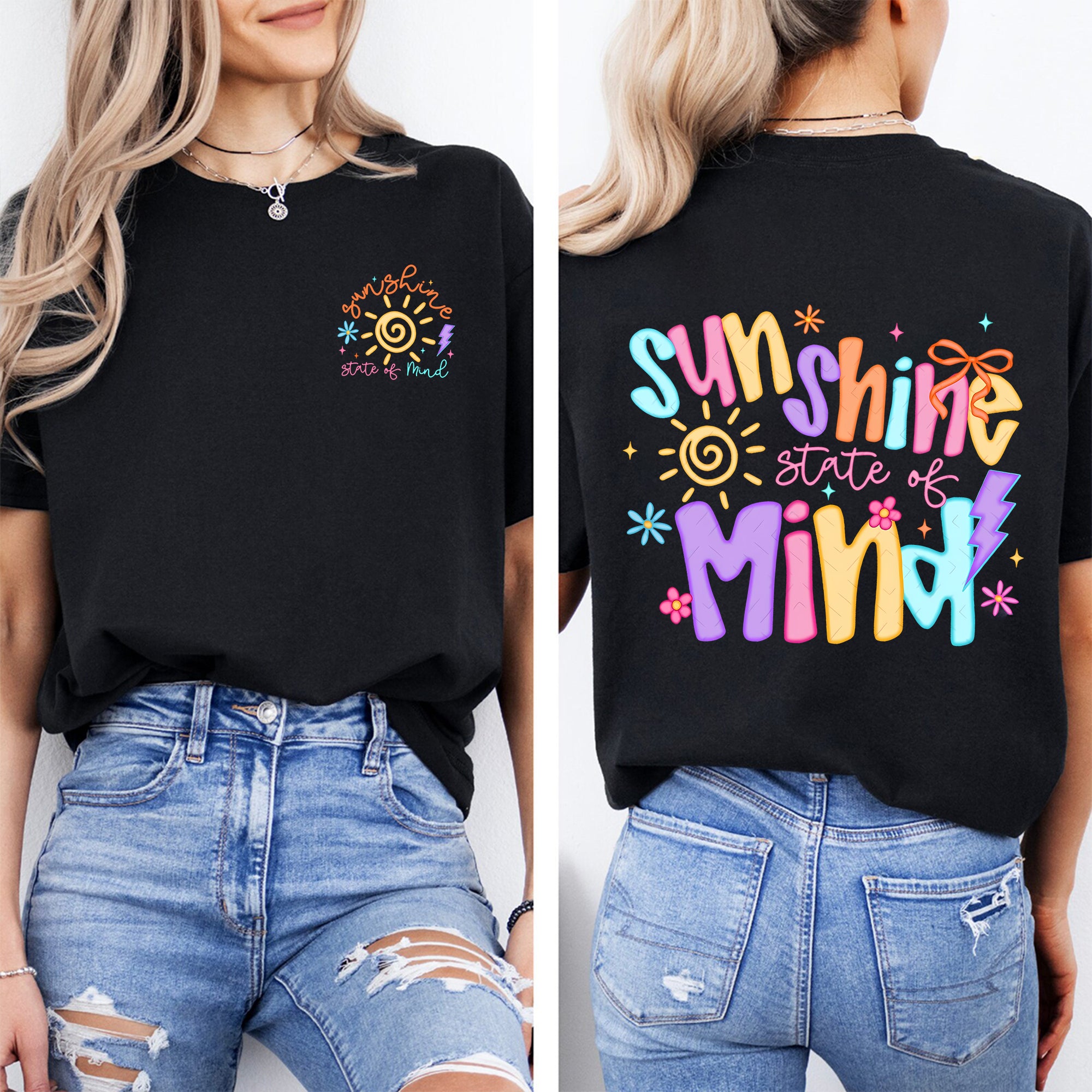 State Of Mind Sunshine Mind Double Printed T-shirt