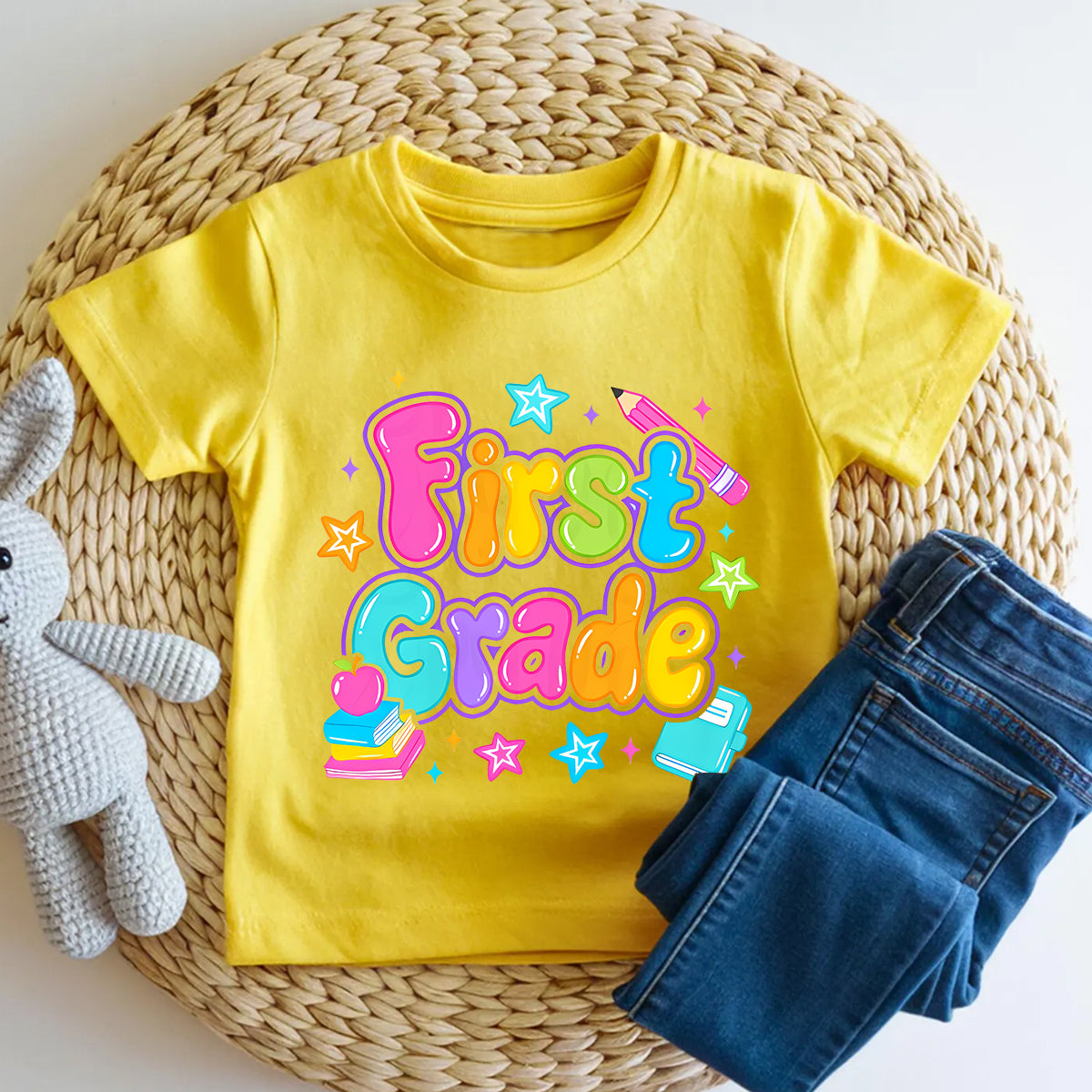 Personalized Grade Kindergarten Apple Notebook Toddler T-shirts