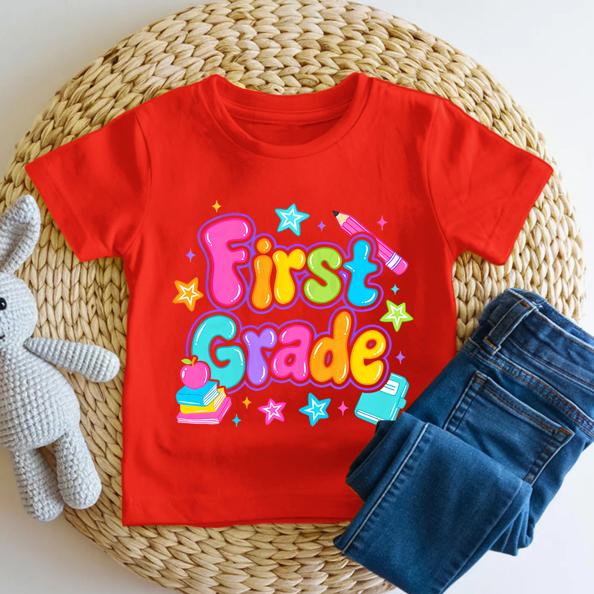 Personalized Grade Kindergarten Apple Notebook Toddler T-shirts