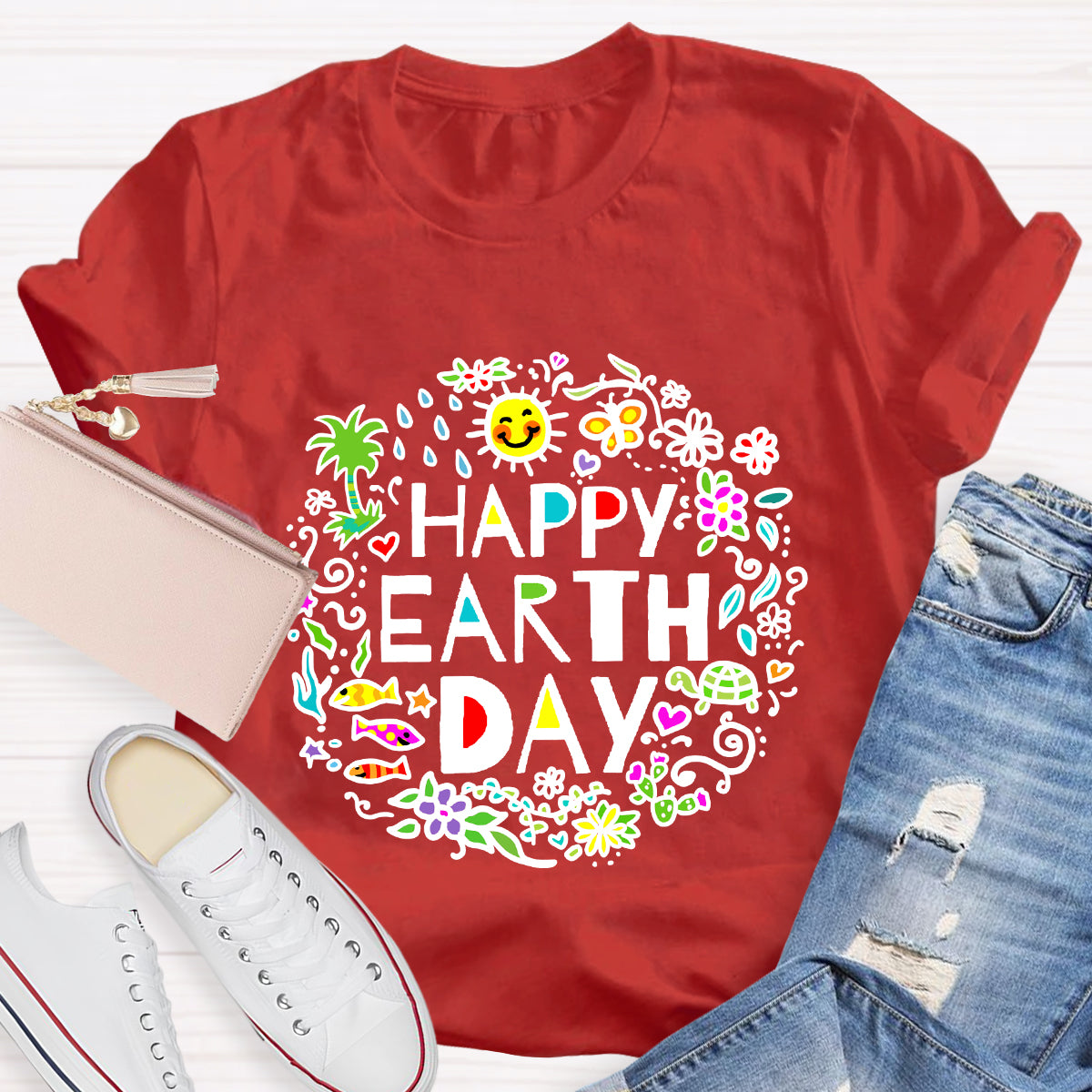 Happy Earth Day Floral T-Shirt