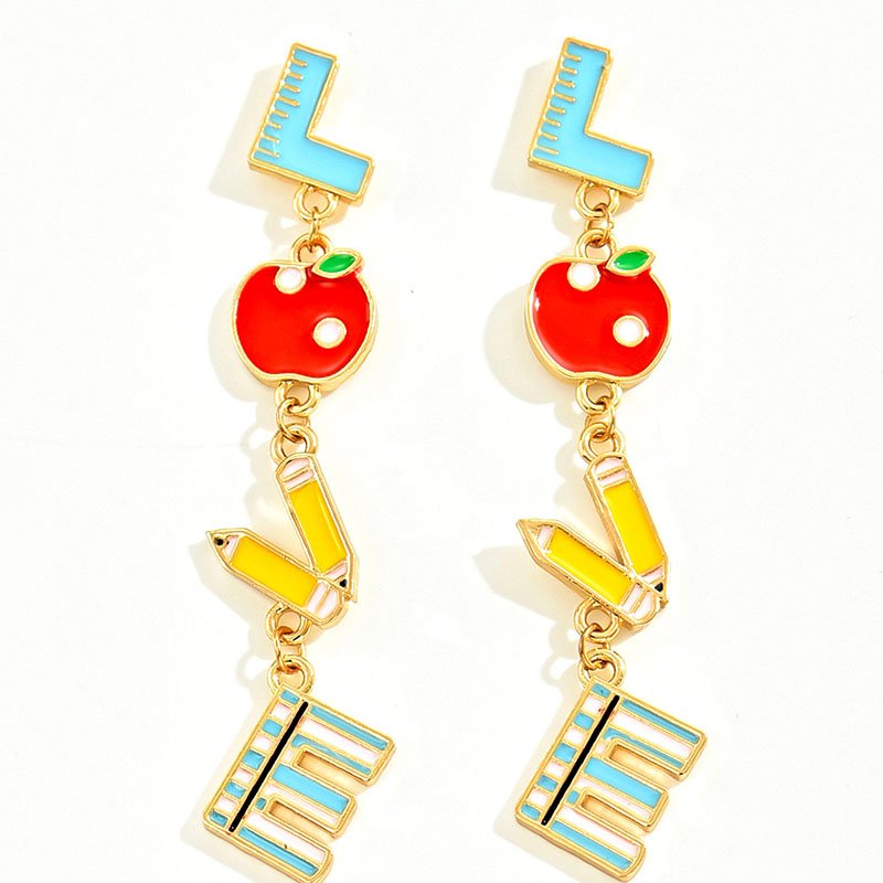 Teacher Love Pencil Fun Earrings