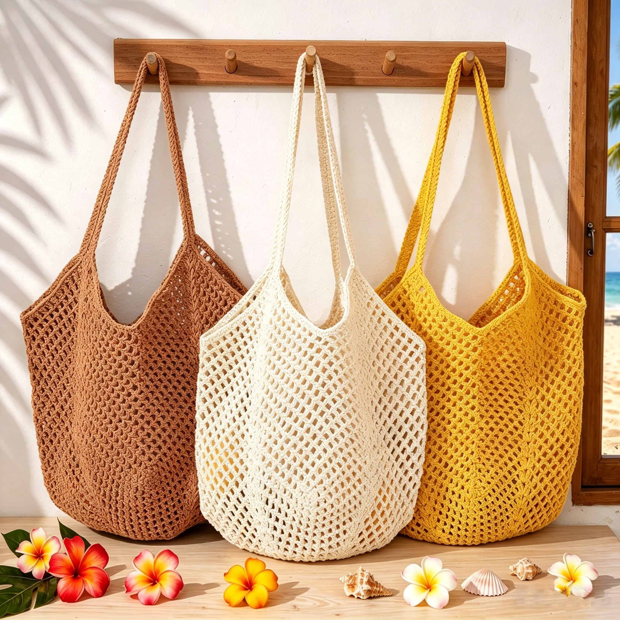 Women's Open-Weave Tote Bag — Summer Beach & Vacation Bag