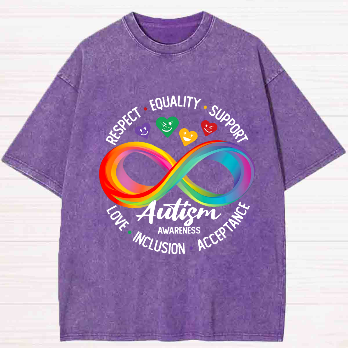 Respect Equality  Support Autism Awareness Washed T-shirt