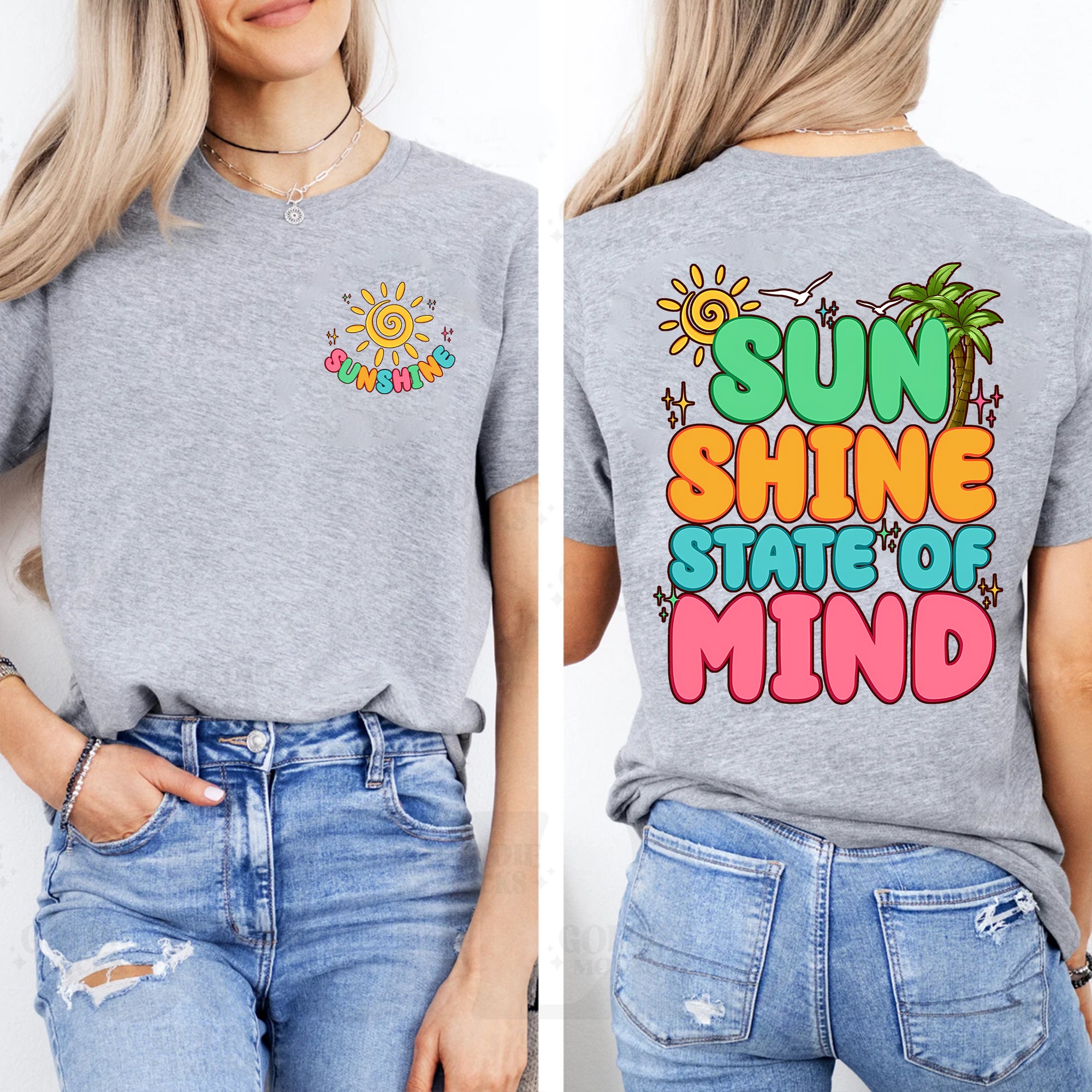 Sun Shine State Of Mind Double Printed T-shirt