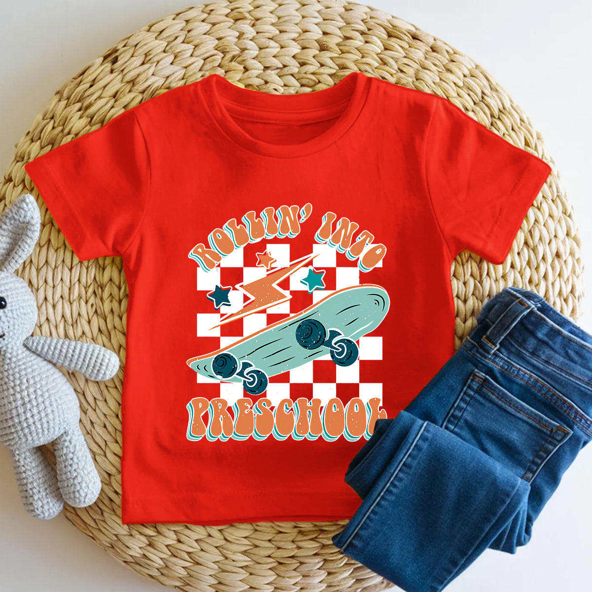 Personalized Grade Rollin' Into Preschool Toddler T-shirts