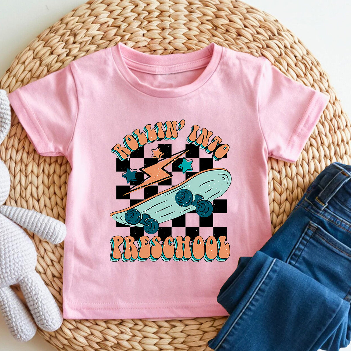 Personalized Grade Rollin' Into Preschool Toddler T-shirts