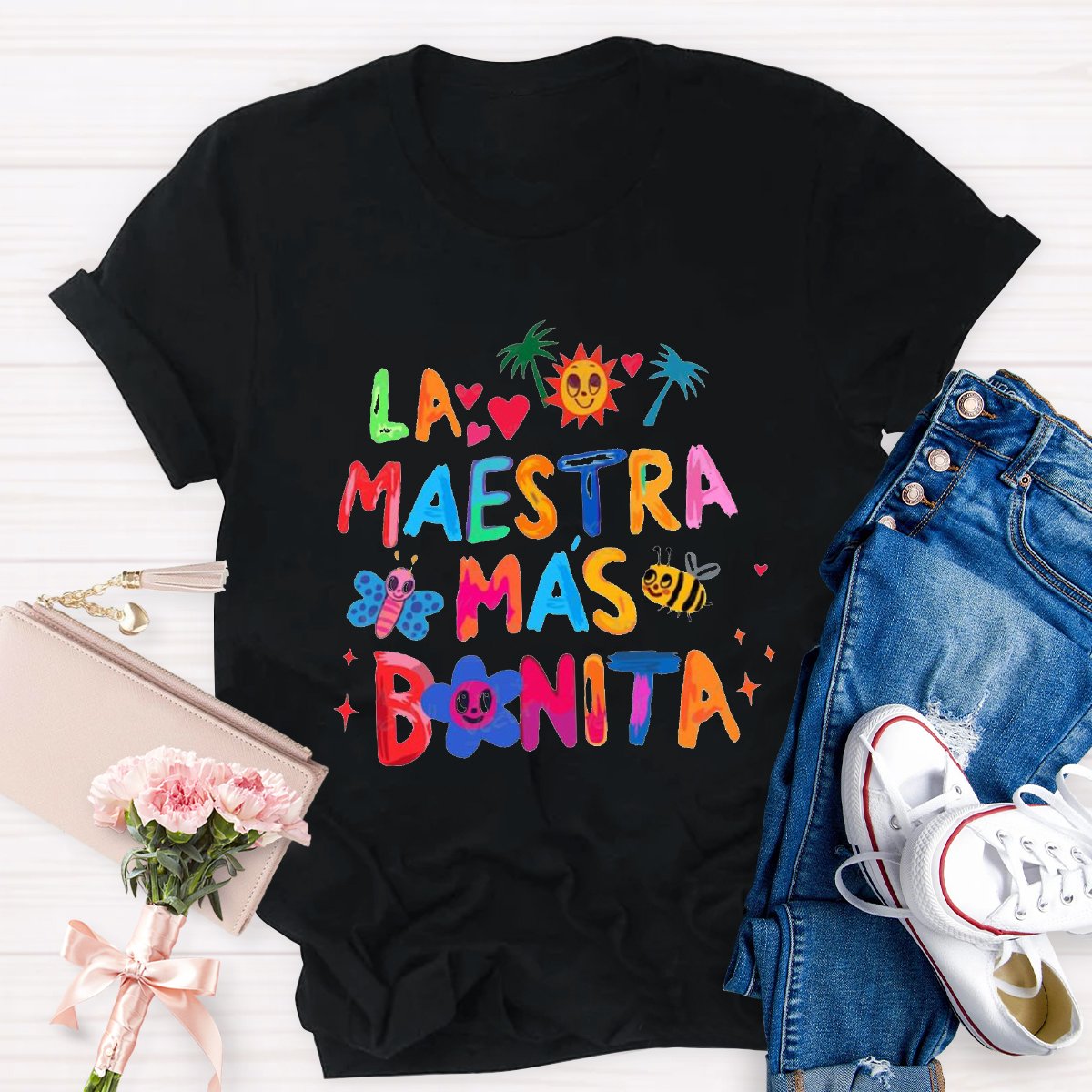 Flower and Bees Art Teacher T-shirt