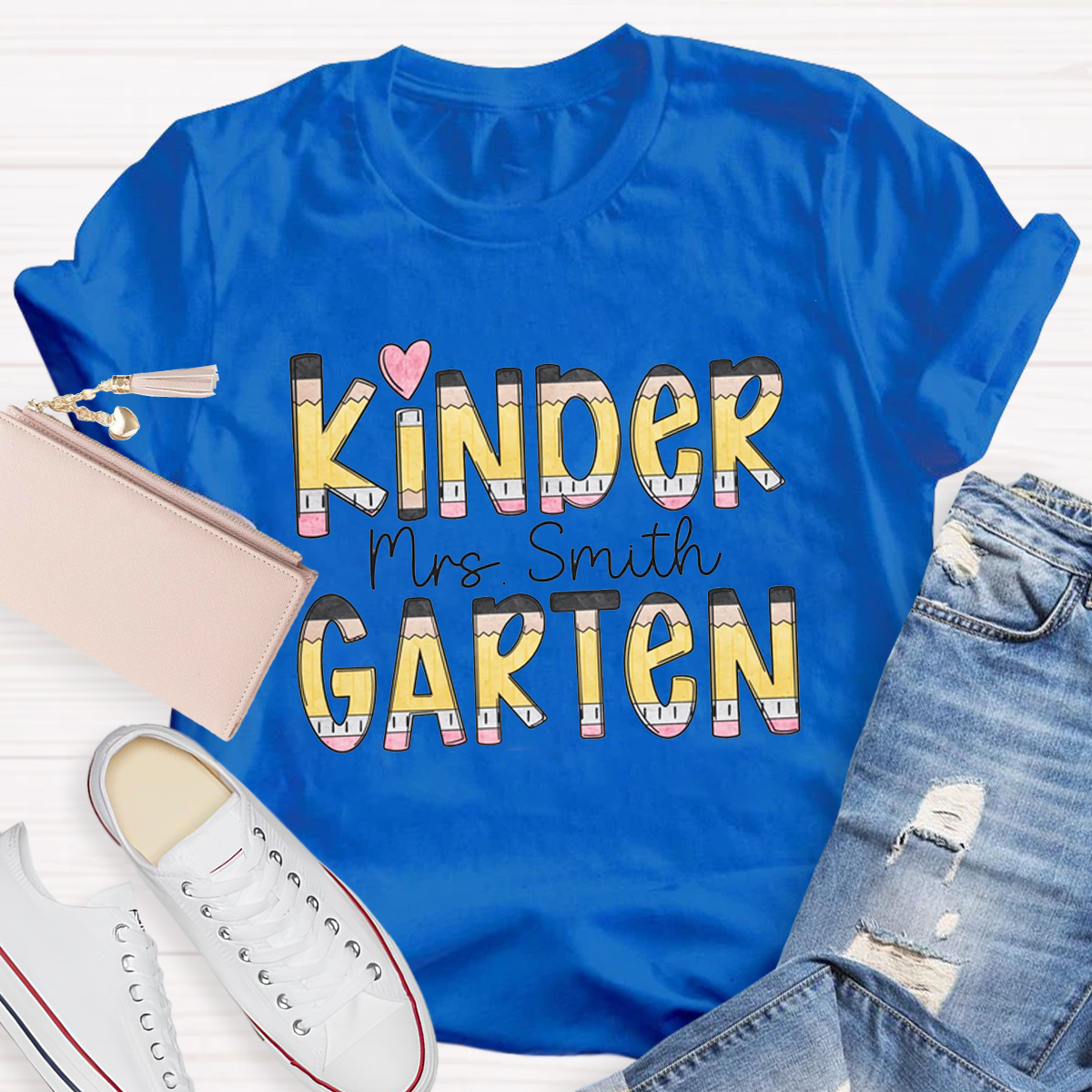 Personalized Grade And Name Teacher Crew T-Shirt