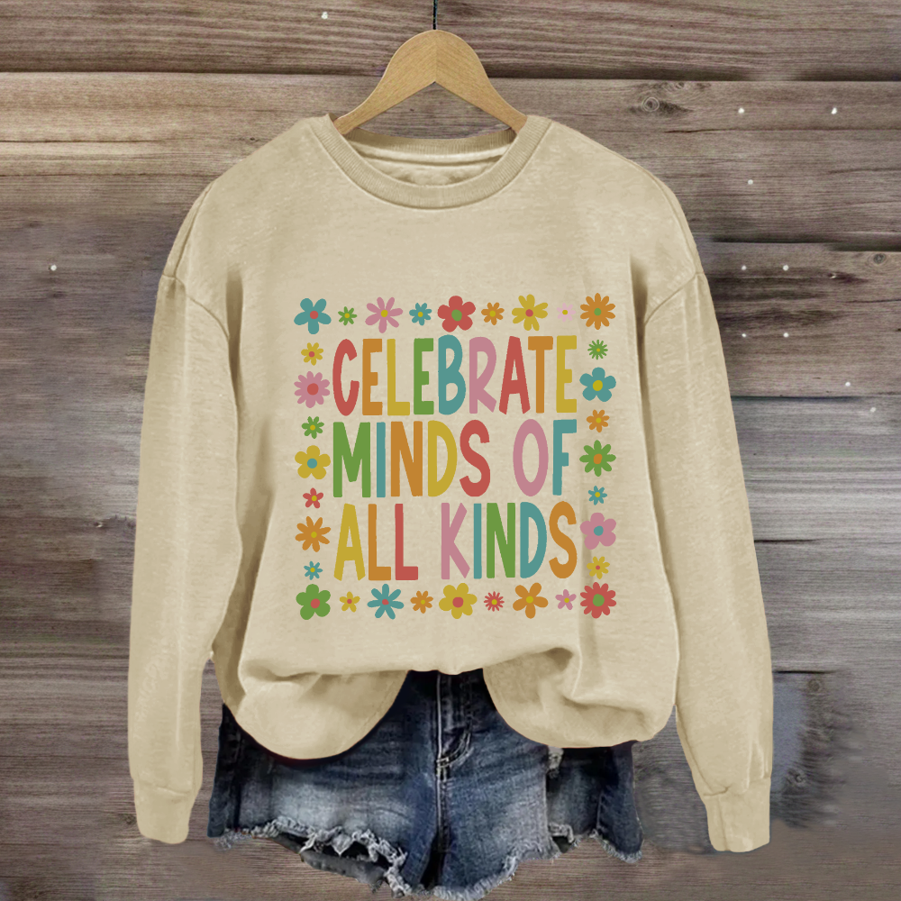 Celebrate Minds of All Kinds Floral Square Sweatshirt