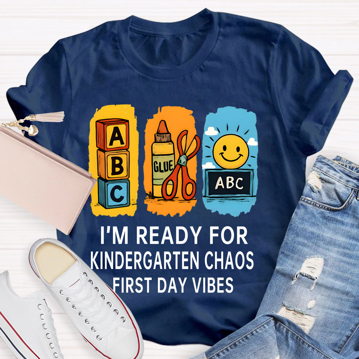 Personalized Grade I'm Ready For Kindergarten Chaos First Day Vines T-shirt