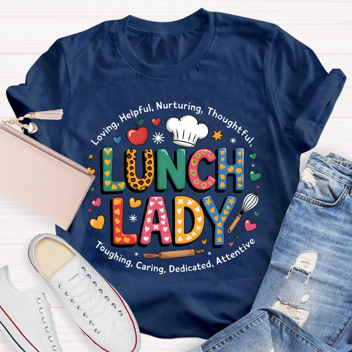 Lunch Lady Loving Helpful Teacher T-Shirt