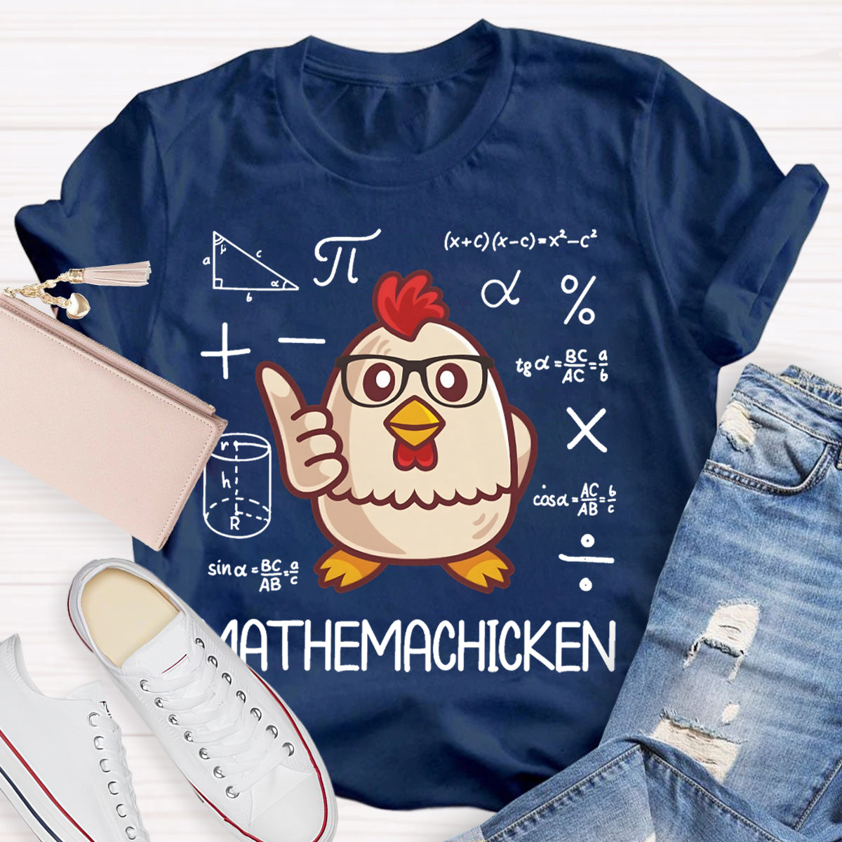 Mathemachicken Funny Math Teacher T-shirt