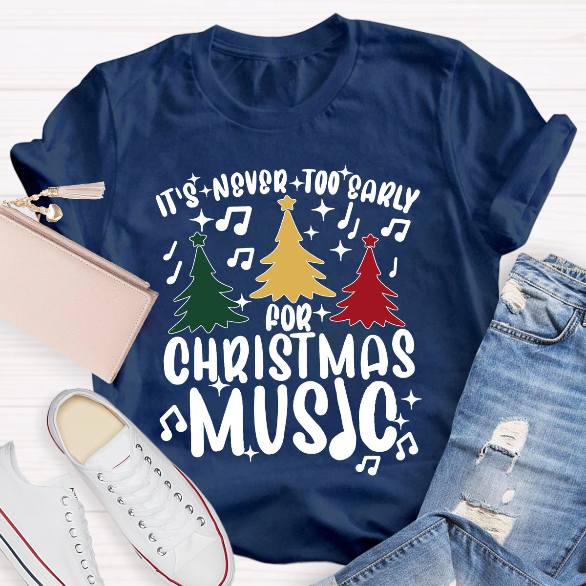 It's Never Too Early for Christmas Music Teacher T-Shirt