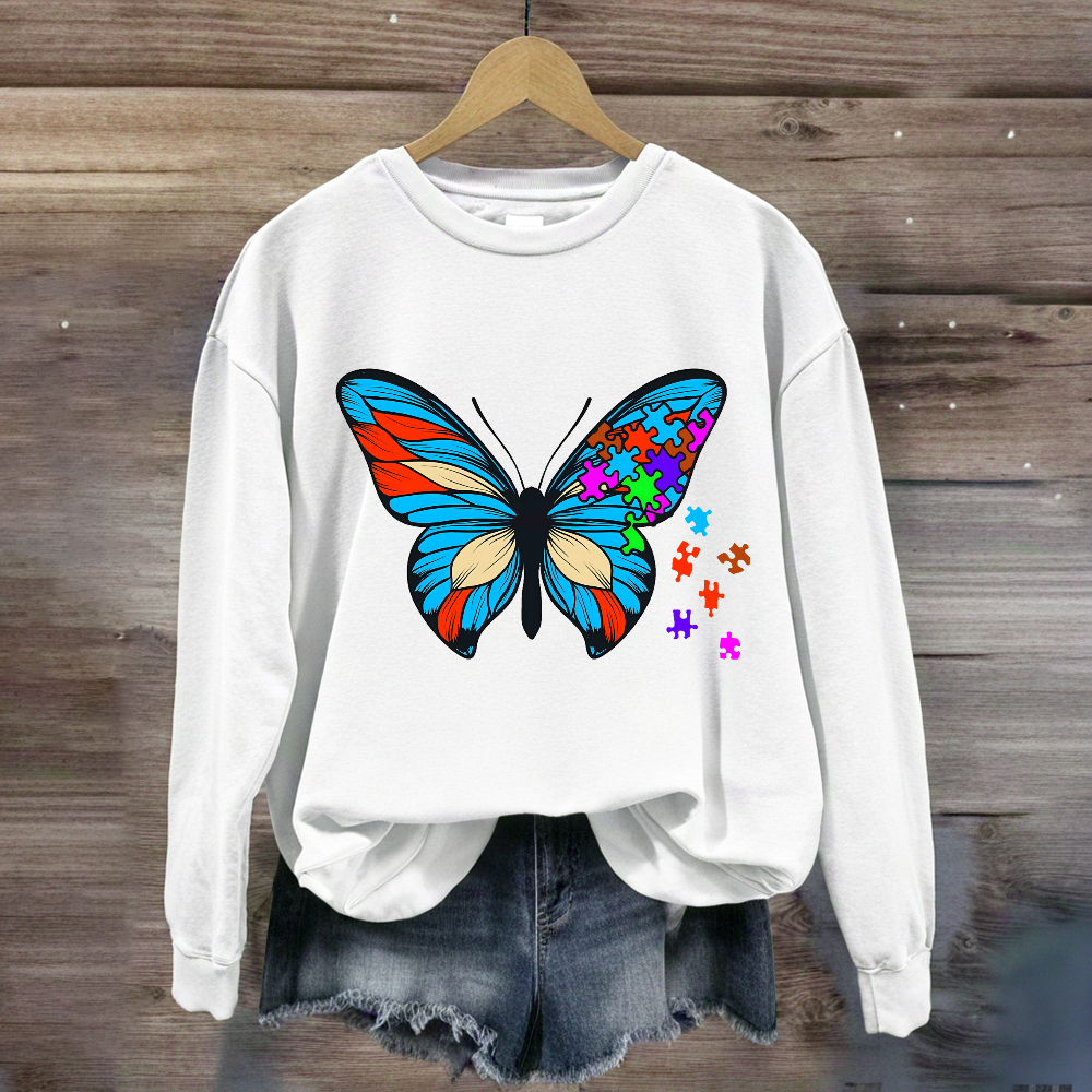Butterfly Autism Awareness Day Promoting Love And Acceptance Sweatshirt
