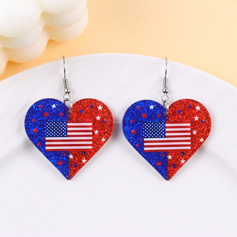 USA250 Red White Blue Star Earrings