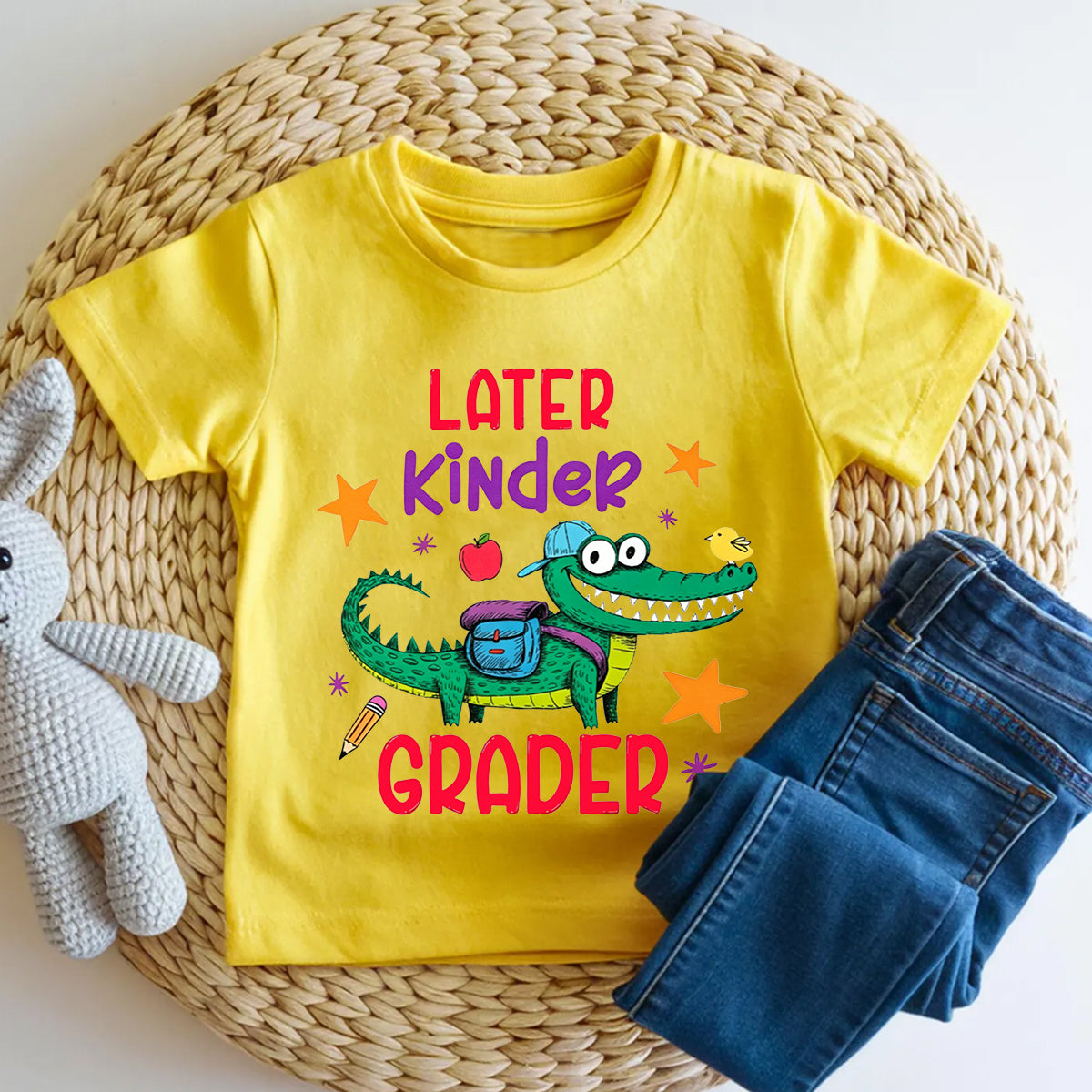 Personalized Grade Later Kinder Grader Crocodile Grades Up Toddler T-shirts