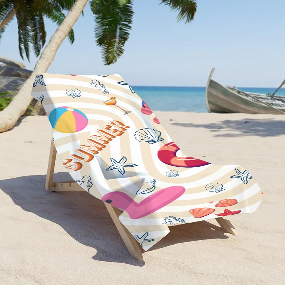 Blue Star Vacation Vibes Beach Towel
