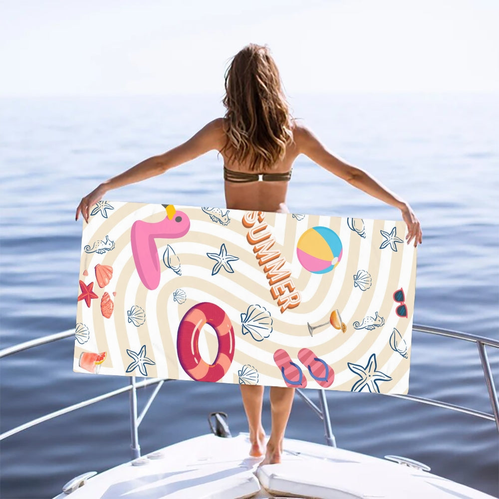 Blue Star Vacation Vibes Beach Towel
