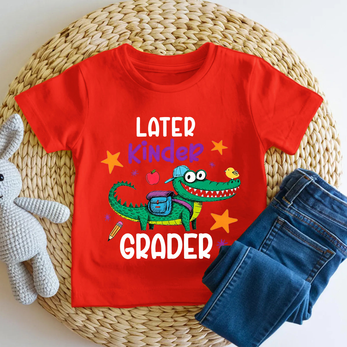 Personalized Grade Later Kinder Grader Crocodile Grades Up Toddler T-shirts