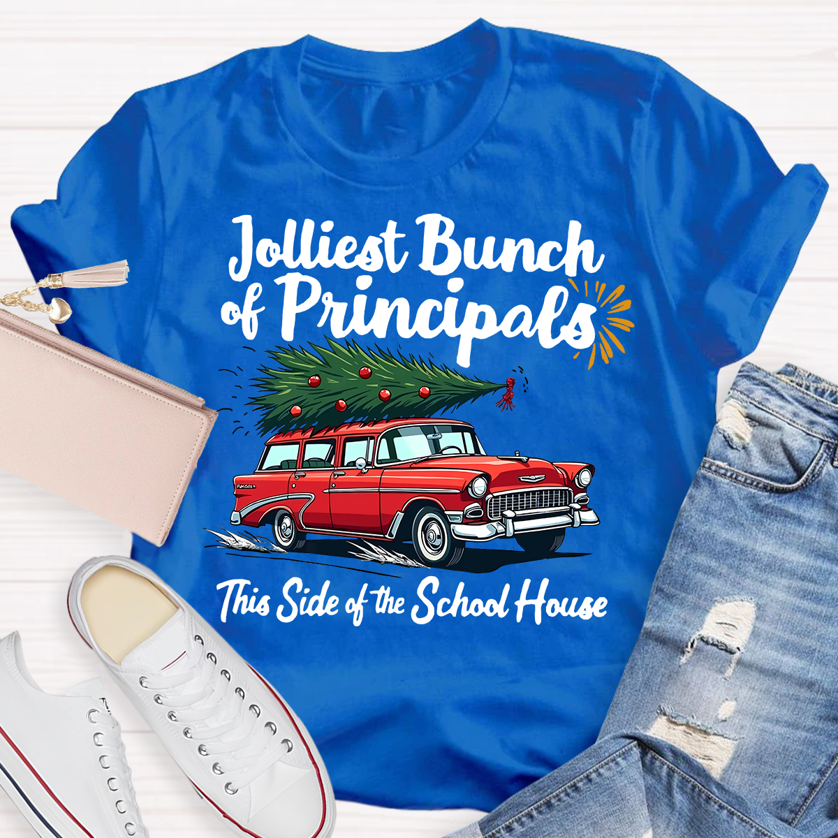 Jolliest Bunch Of Principals This Side Of The School House Christmas T-shirt