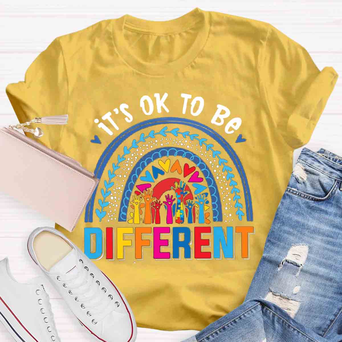 Its Ok To Be Different Be Unique Teacher T-Shirt