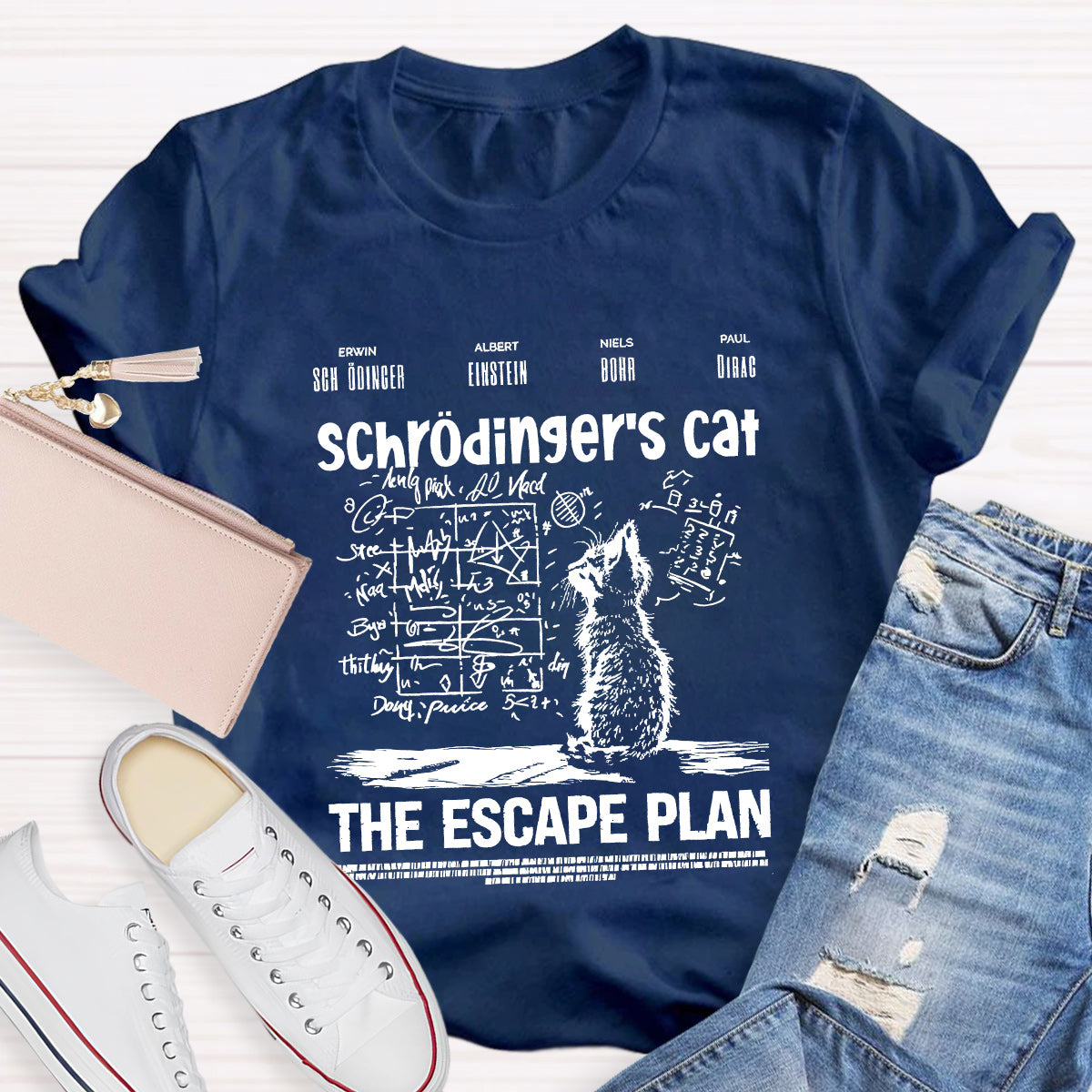 Schrödinger's Cat Escape Plan Math Teacher T-Shirt