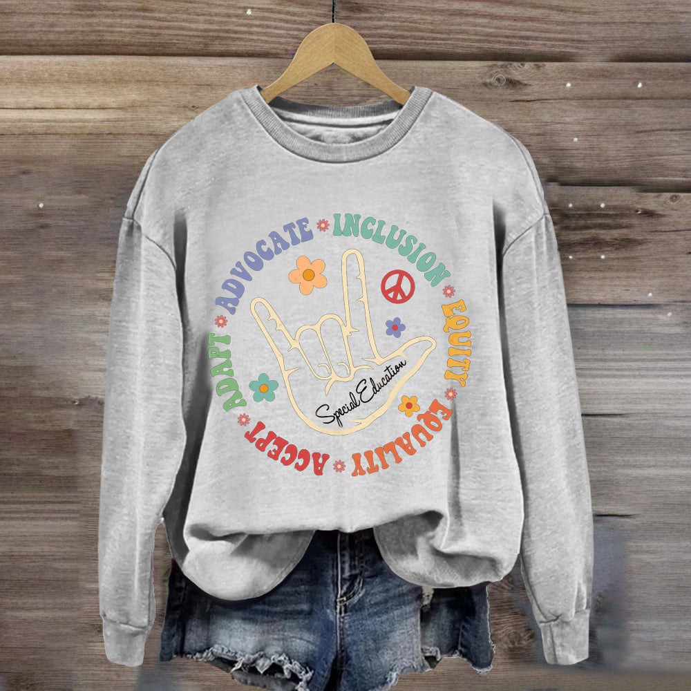 Accept Adapt Special Education Teacher Sweatshirt