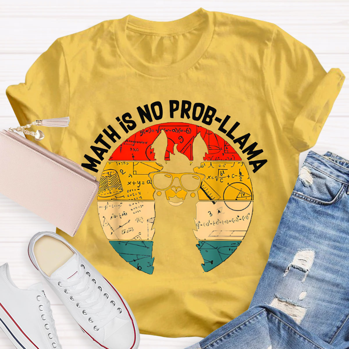 Math Is No Prob-Llama Funny Pony Math Teacher T-shirt