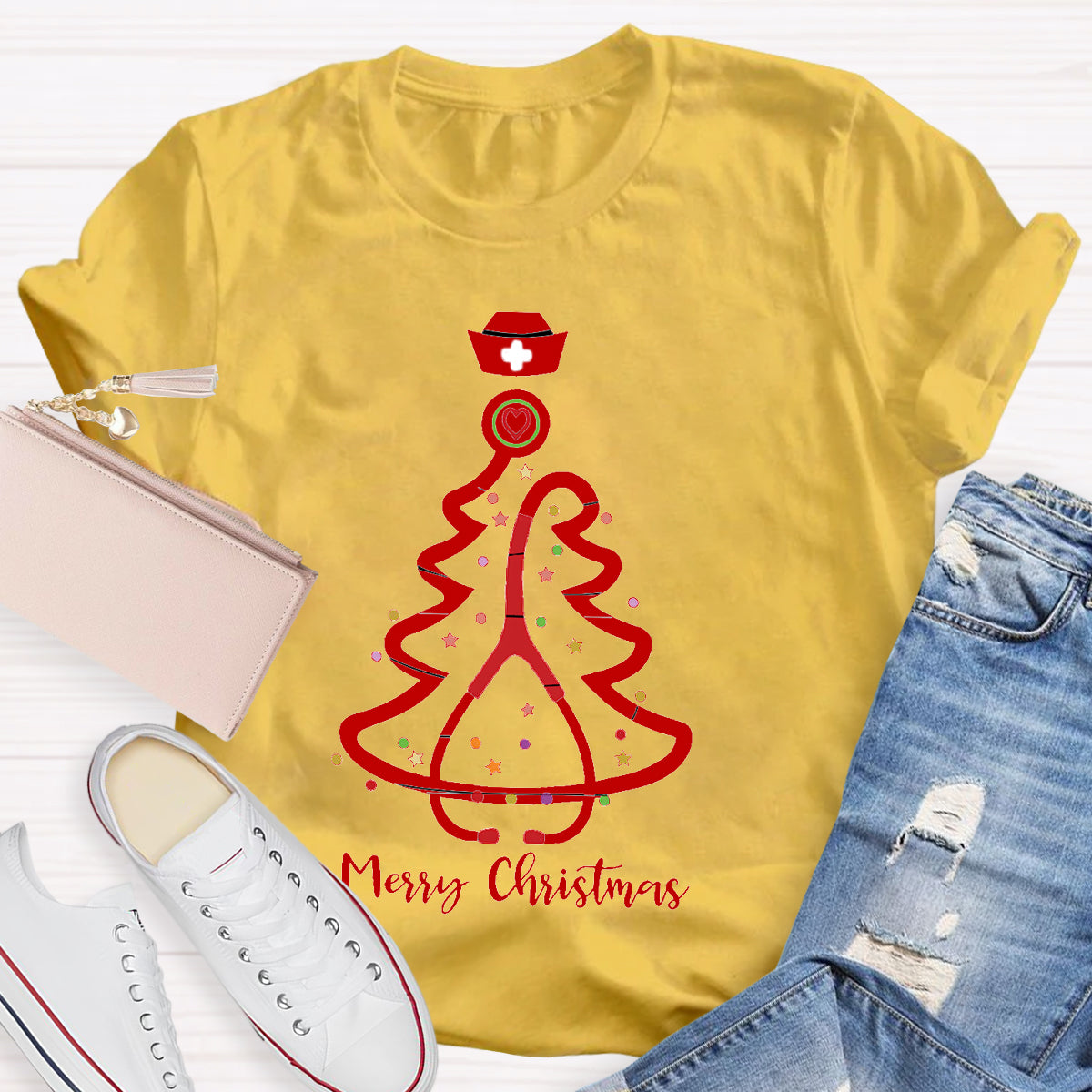 Merry Christmas School Nurse T-shirt