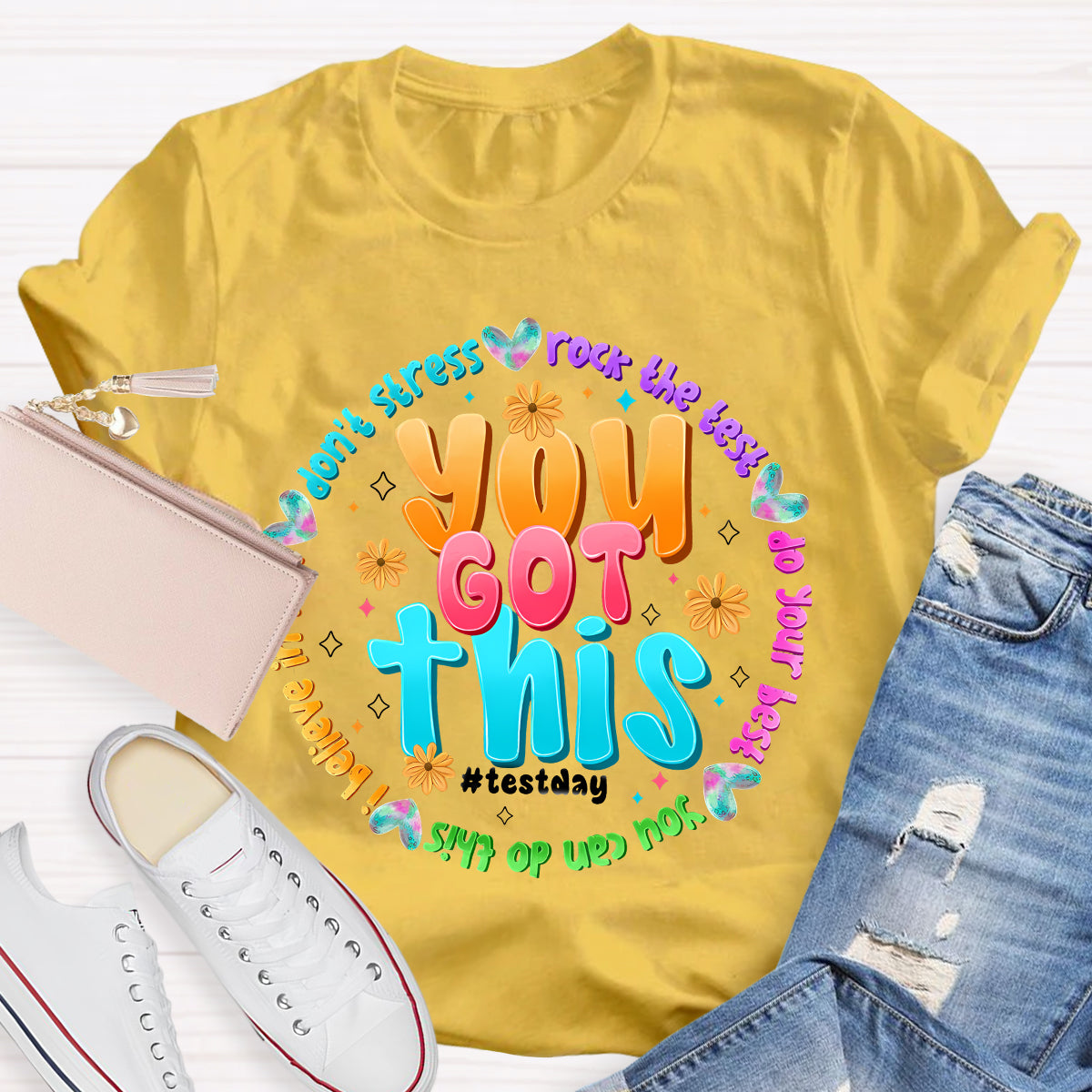 You Got This Test Day Don'T Stress Rock The Test Do Your Best Teacher T-shirt