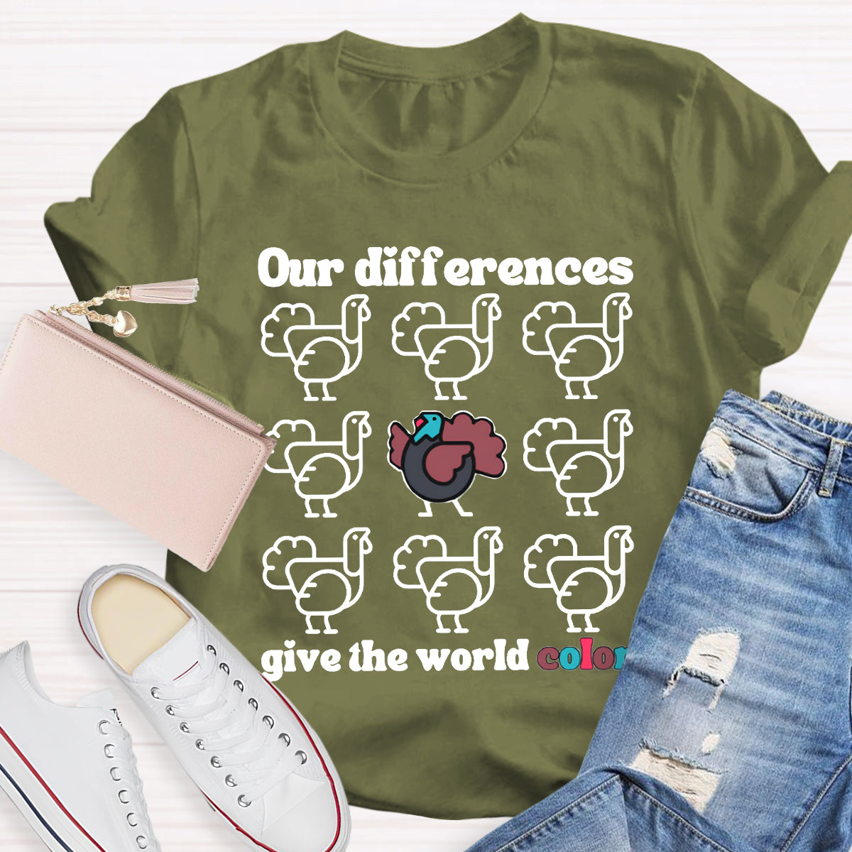 Our Difference Give The World Color Turkey T-Shirt