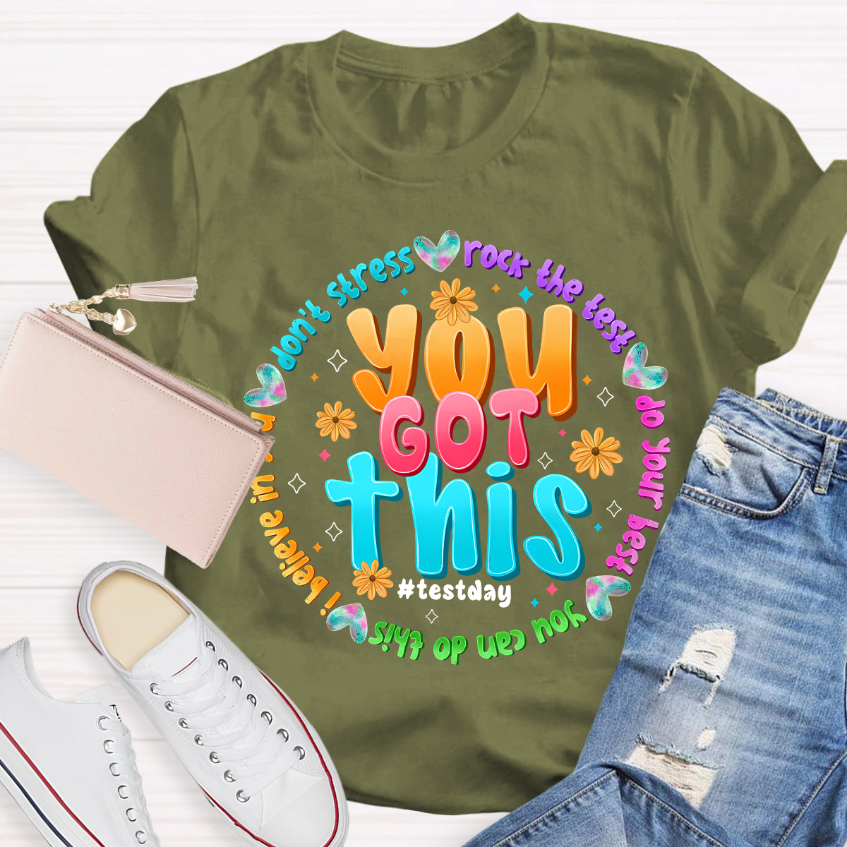 You Got This Test Day Don'T Stress Rock The Test Do Your Best Teacher T-shirt